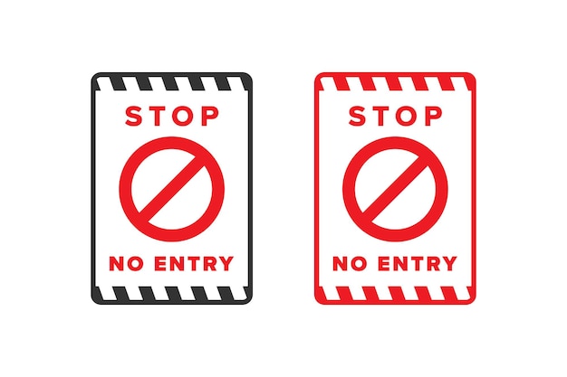 No entry icon sign vector design red color