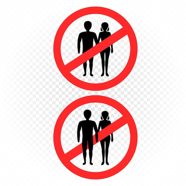 Vector no entry married couple sign