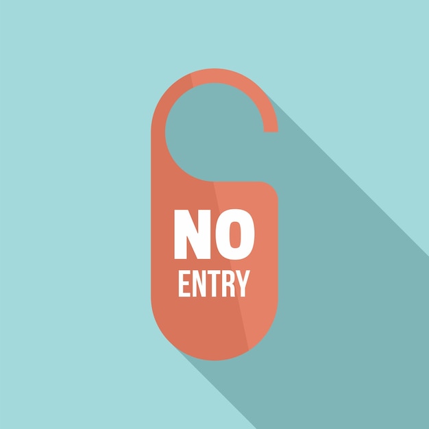 No entry paper door hanger icon Flat illustration of no entry paper door hanger vector icon for web design