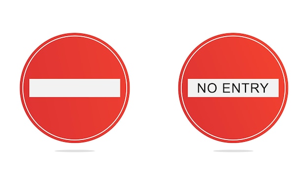 No entry sign symbols collection set. Vector illustration.