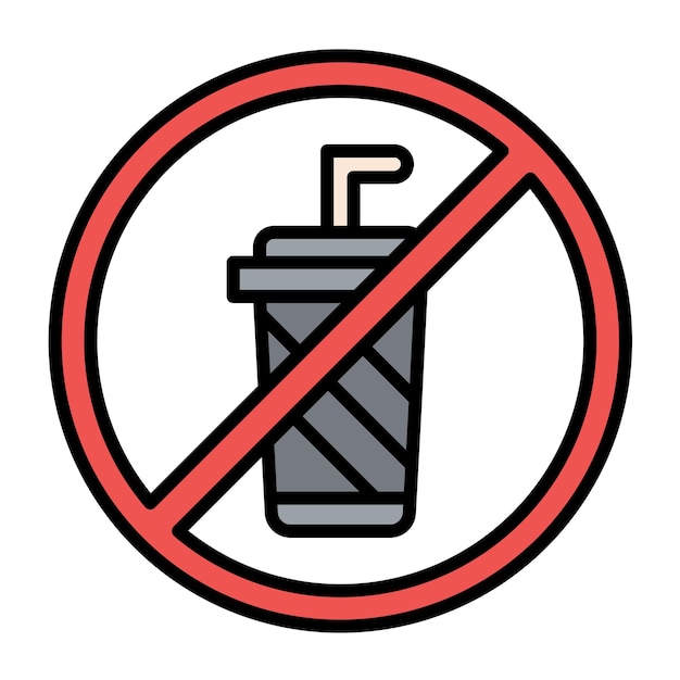 No Fast Food Vector Illustration Style