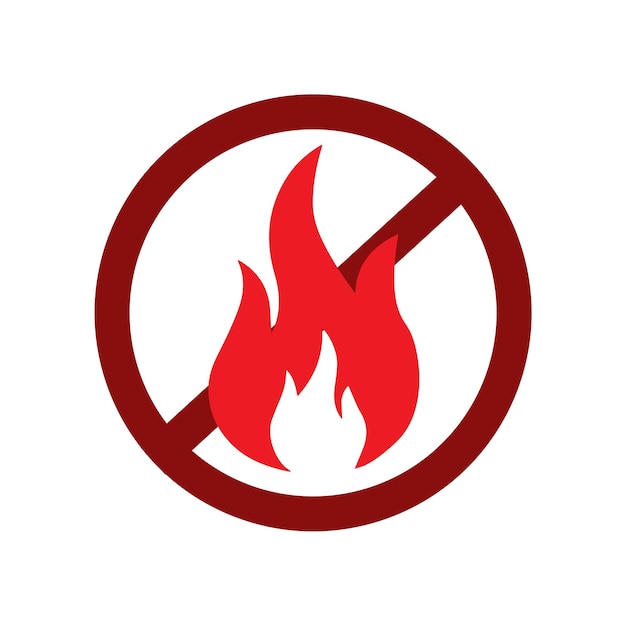 Vector no fire flamable sign symbol