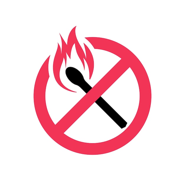 No Fire icon Not flame color glyph Vector flat