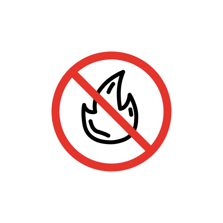 Vector no fire sign icon set flame and burn ban vector symbol in a black filled and outlined style combustion prohibition sign