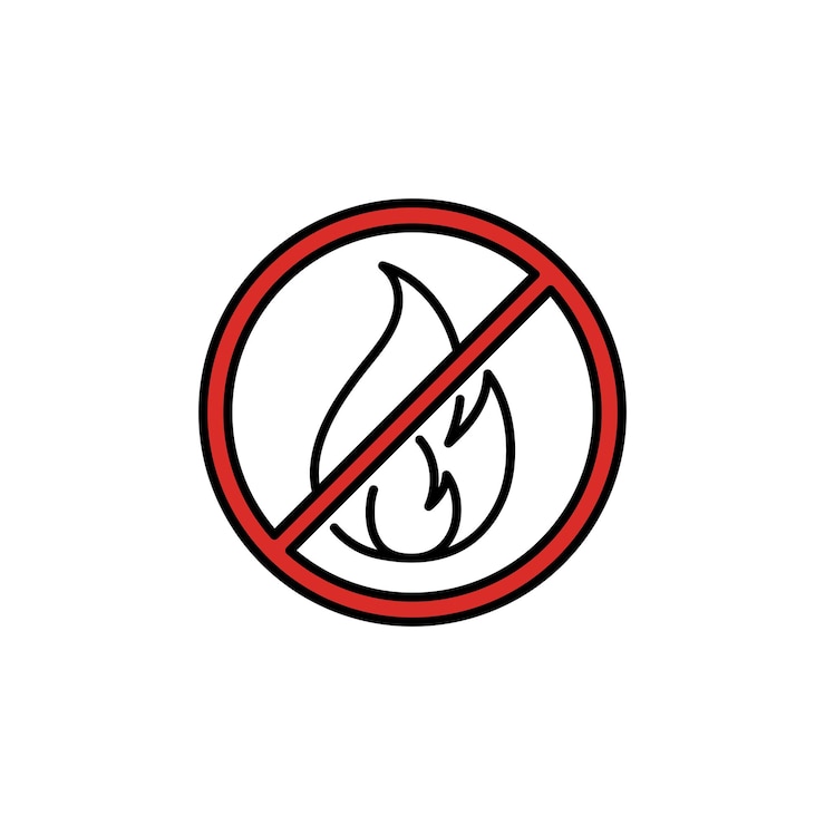 Vector no fire sign icon