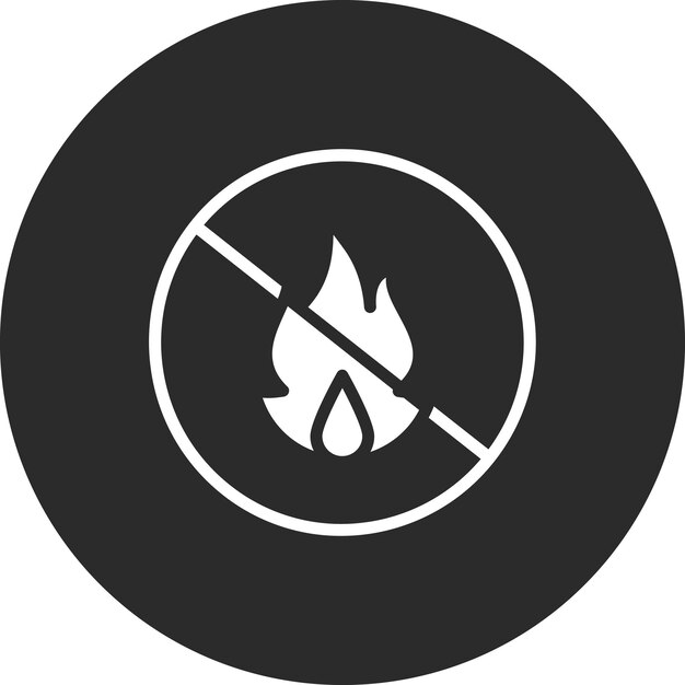 Vettore nessuna illustrazione dell'icona vettoriale del fuoco della serie di icone dell'industria petrolifera