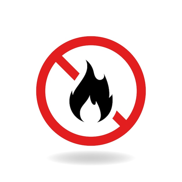 Vector no fire vector icon or no fire sign symbol and no flame sign icon