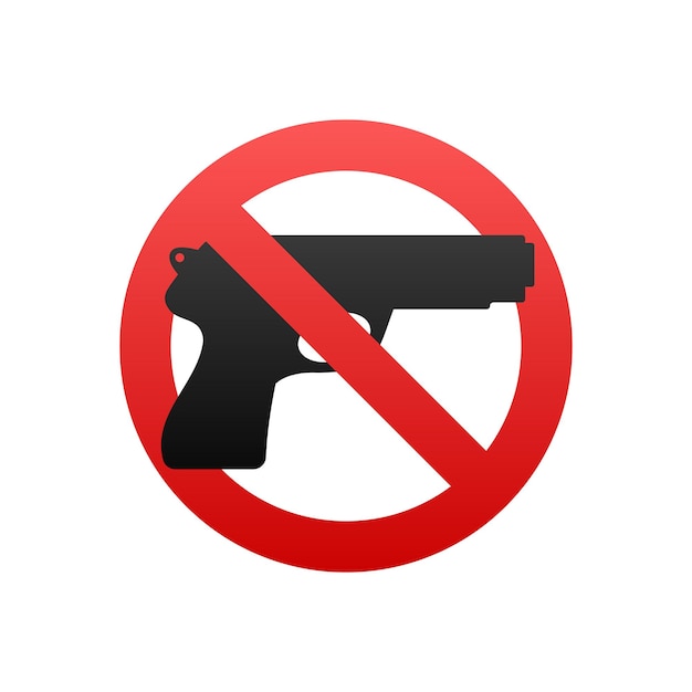 Vettore nessun segno di pistola gun free zone vettore stock illustrazione