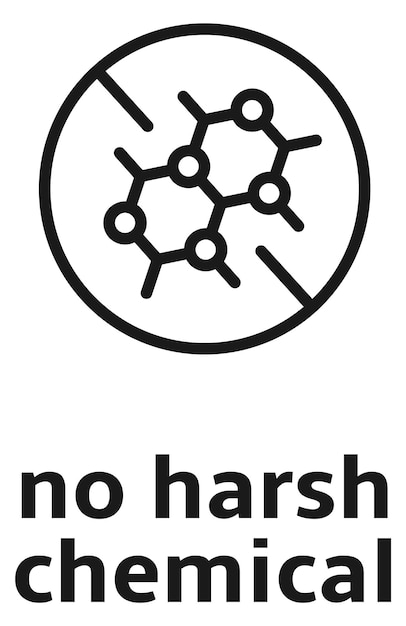 No harsh chemicals icon Natural product symbol