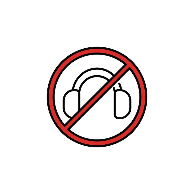 No headphones sign icon