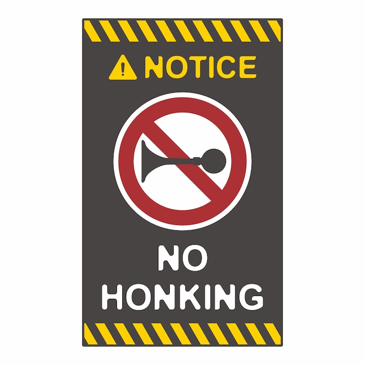 वेक्टर no honking allowed flat logo