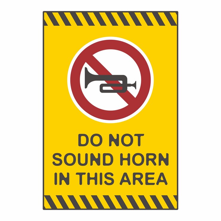 वेक्टर no honking allowed flat logo