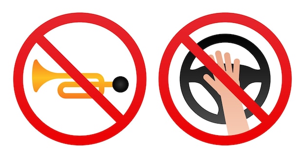 No Horn Sign Set 3d