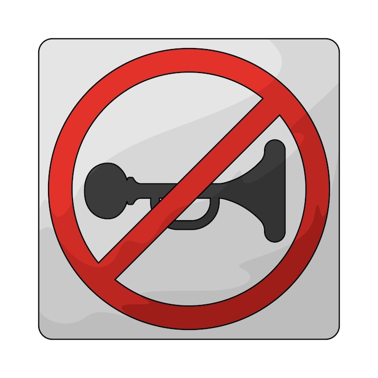 वेक्टर no horn traffic sign