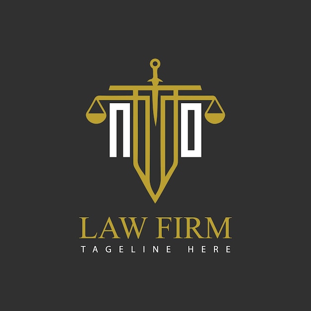 Vector no initial monogram for lawfirm logo with sword and scale