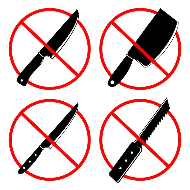 No knives stickers set