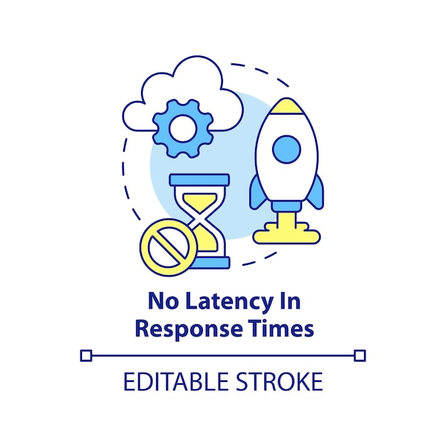 No latency in response times concept icon