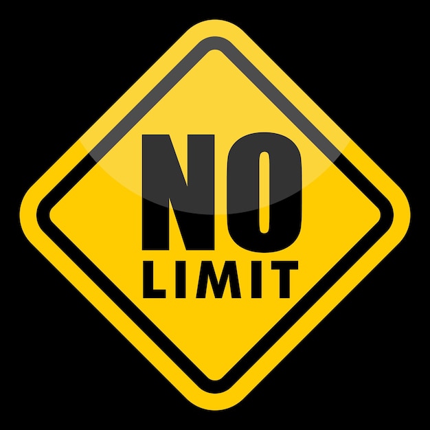 NO LIMIT, stop sign on yellow