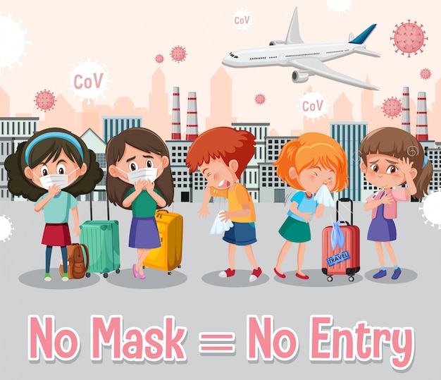 Vector no mask no entry sign