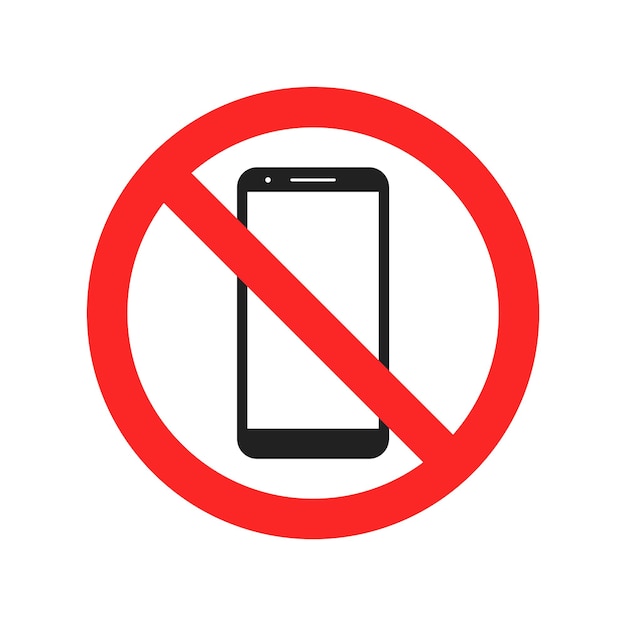 No Mobile Zone Phone Sign Icon Isolated Vector Illustration