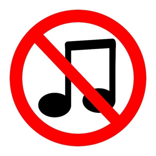 No music prohibition sign vector illustration