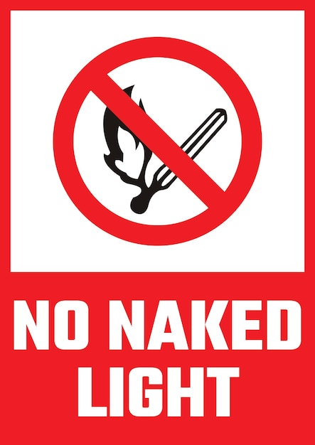 No Naked Light Symbol Sign Vector Illustration Isolate On White Background Label