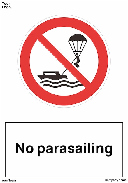 No parasailing signs symbols standard iso 7010