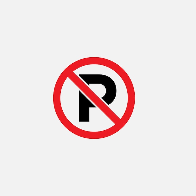 No park icon sign vector logo template