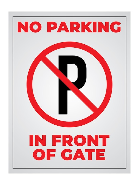 Vector no parking sign design vector illustration