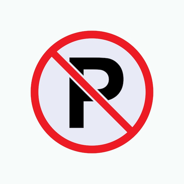 No parking sign forbidden prohibited symbol vector