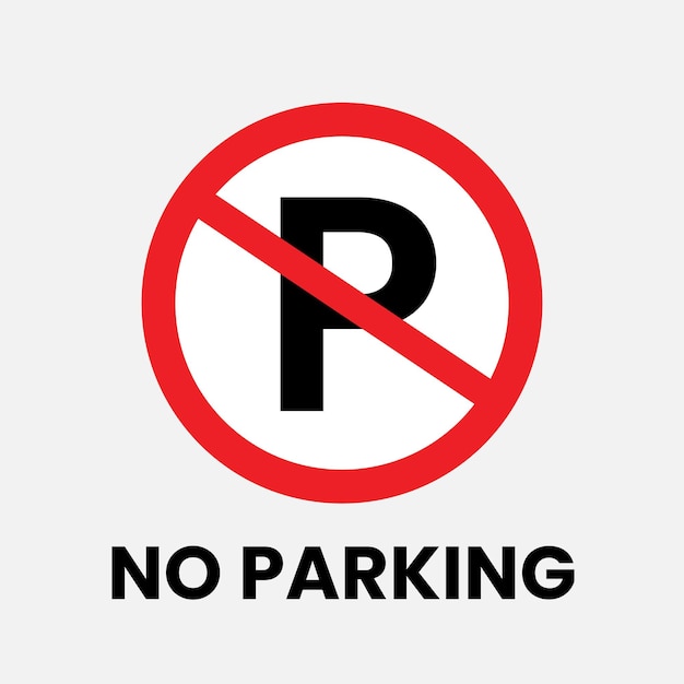Vector no parking zone sign
