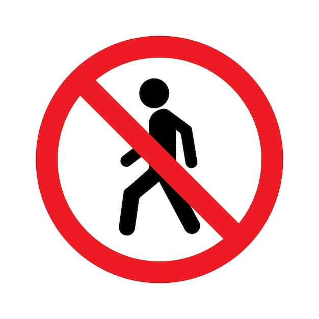 Vector no pedestrians road sign