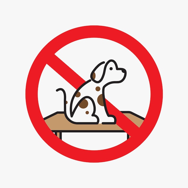 No pets on table sign