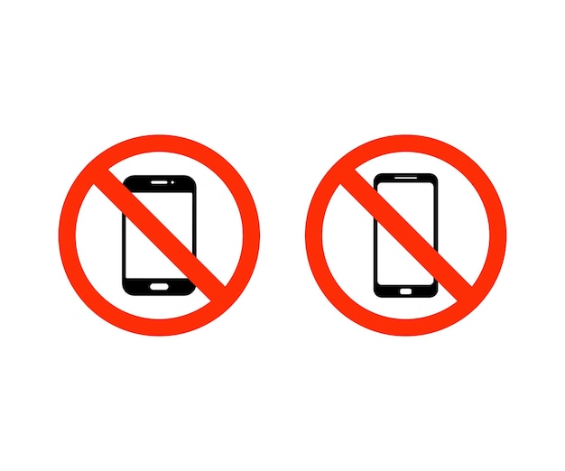 Vector no phone sign. phone not allowed sign. mobile stop symbol