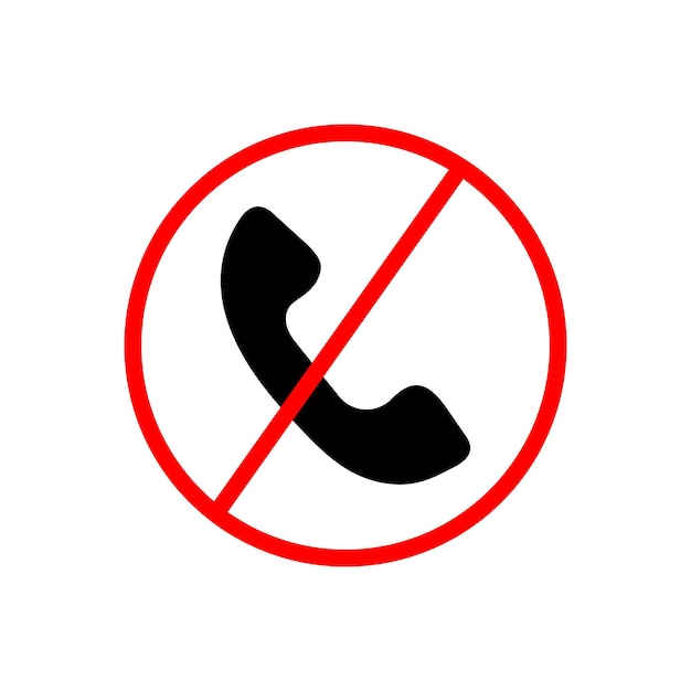 No phone sign. Vector illustration isolated on white background