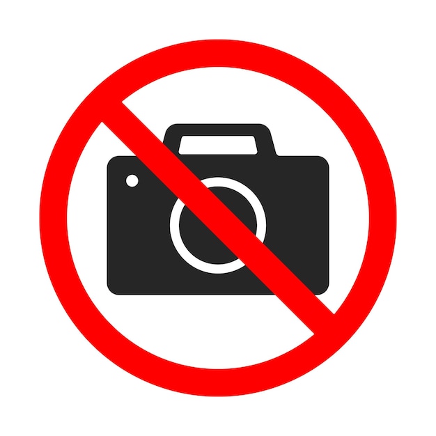 No Photography Sign No camera vector icon