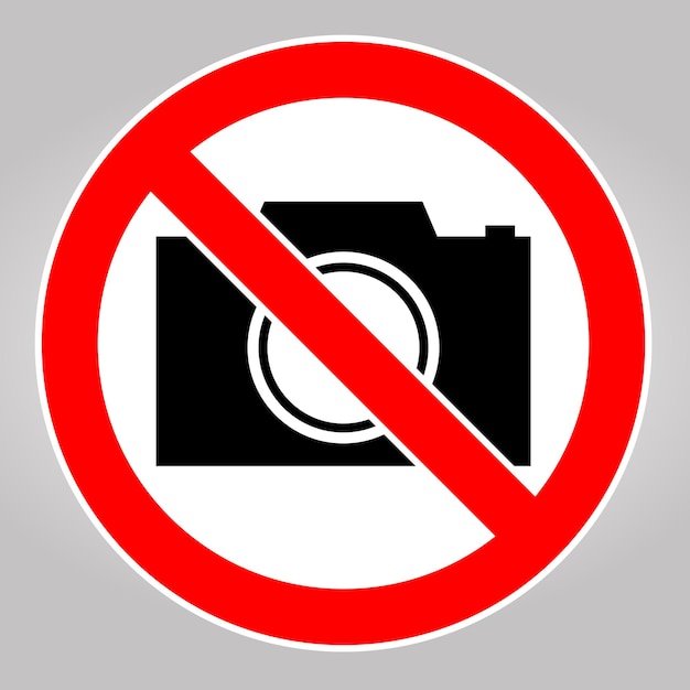 Запрет на фотографию в красно-белом круге