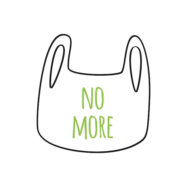 No Plastic Bag Concept save world protect palnet hand drawn design No more plastic vector