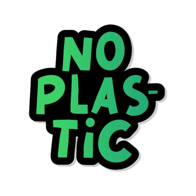 Nessuna plastica, ottima per qualsiasi scopo. illustrazione di rifiuti di plastica. segno organico.