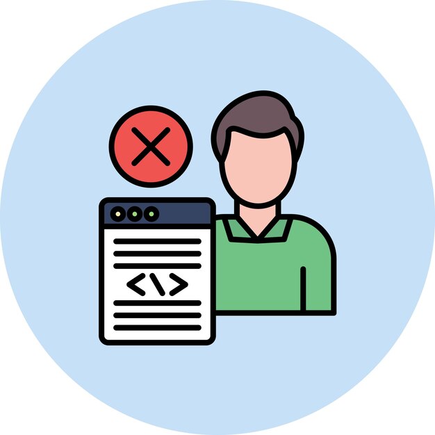 No Programming Experience Flat Illustration