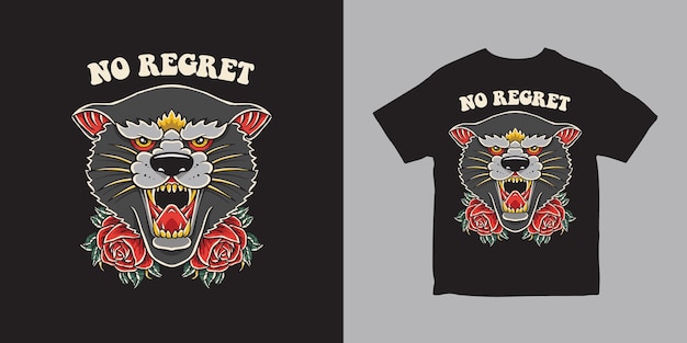 Vector no regret illustration tshirt design