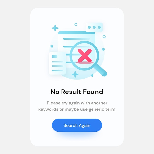 No Result Found Concept