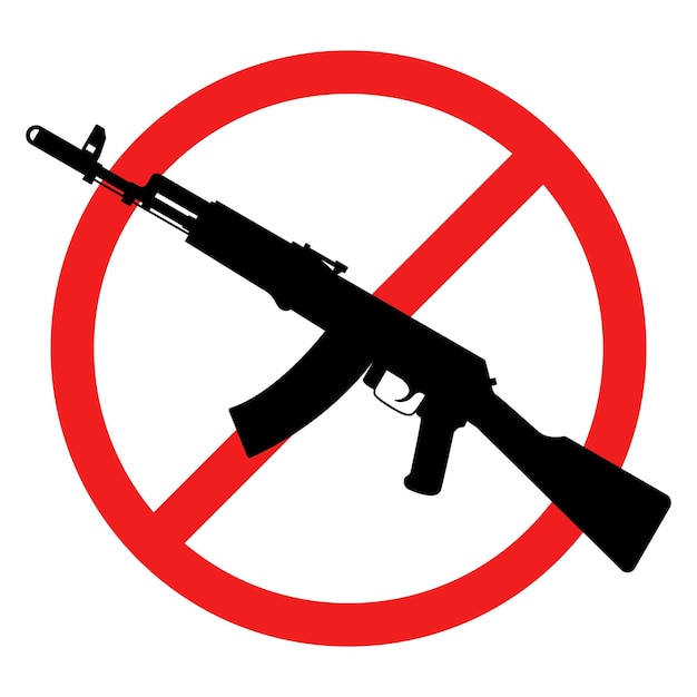 No rifle sign No weapons sign No guns icon Red prohibition sign