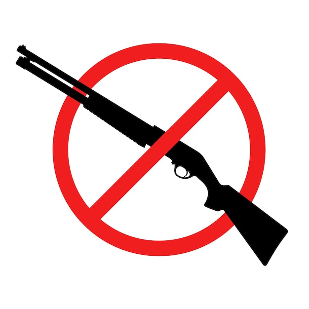 No rifle sign No weapons sign No guns icon Red prohibition sign