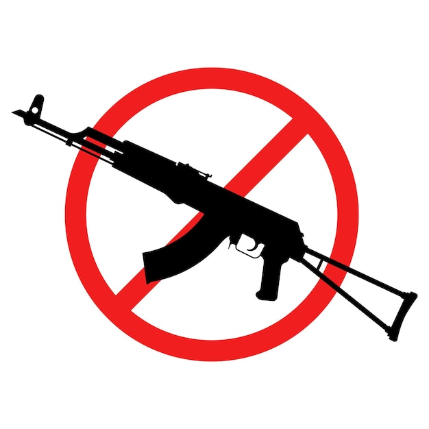 Vector no rifle sign no weapons sign no guns icon red prohibition sign
