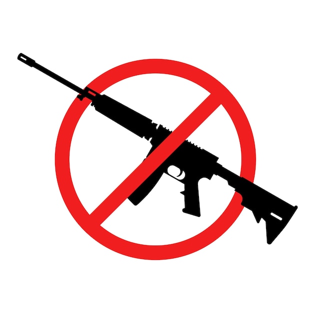 No rifle sign No weapons sign No guns icon Red prohibition sign