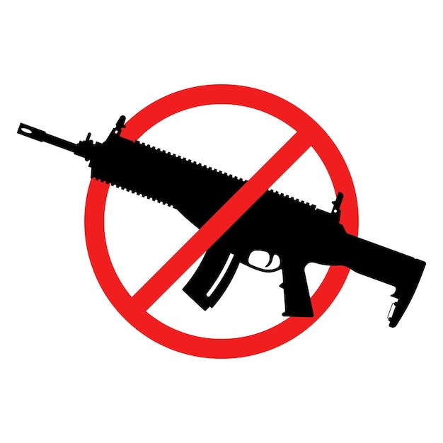 No rifle sign No weapons sign No guns icon Red prohibition sign