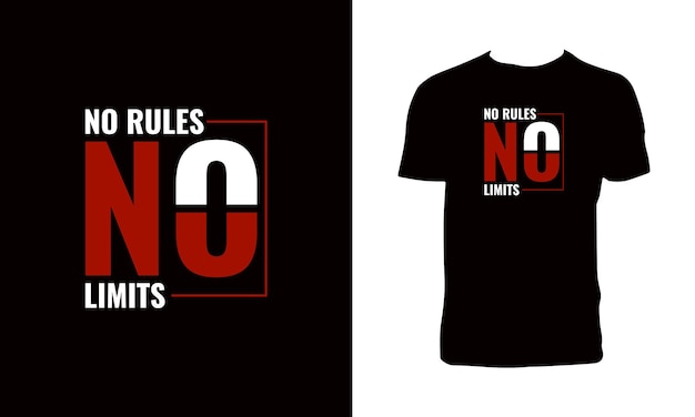 No Rules No Limits Typography And Lettering T Shirt Design