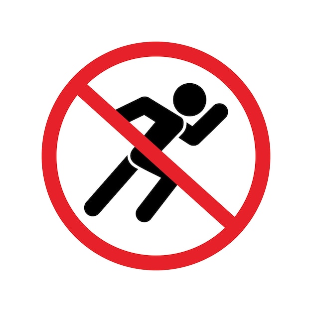 Vector no run sign icon