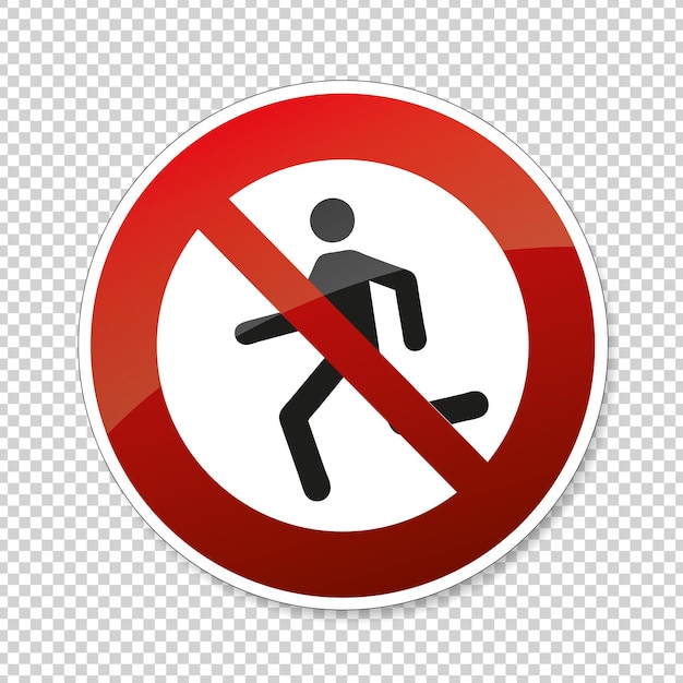 Vector no run sign do not run in this area prohibition sign on white background vector illustration eps 10 vector file